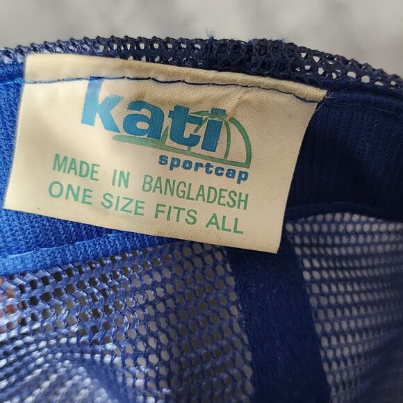 Vintage Trucker Hat Cap Mesh Snap Back Blue Handy Man Building Supplies Elsa TX - Picture 8 of 8